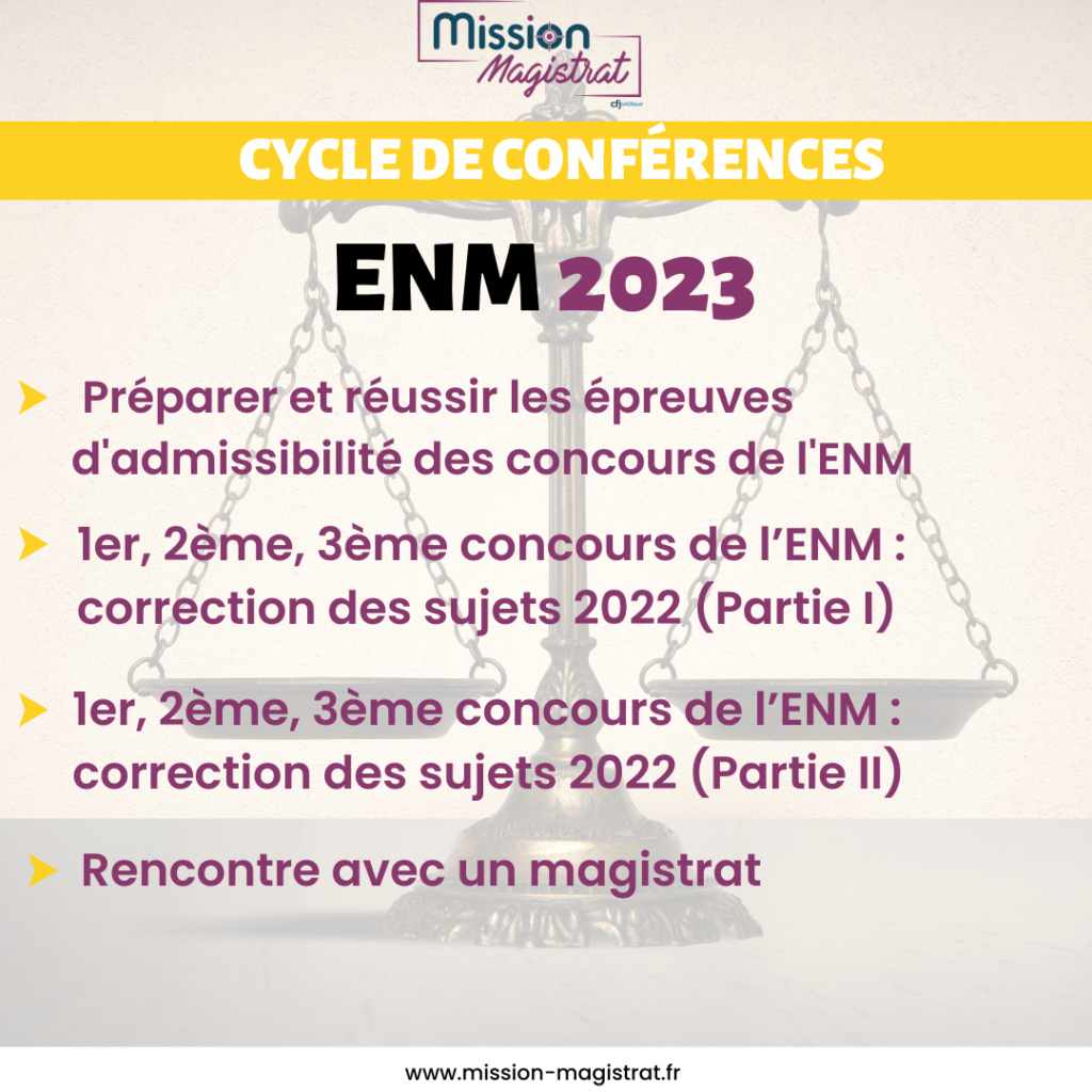 Cycle de conférence ENM 2023 par le CFJ